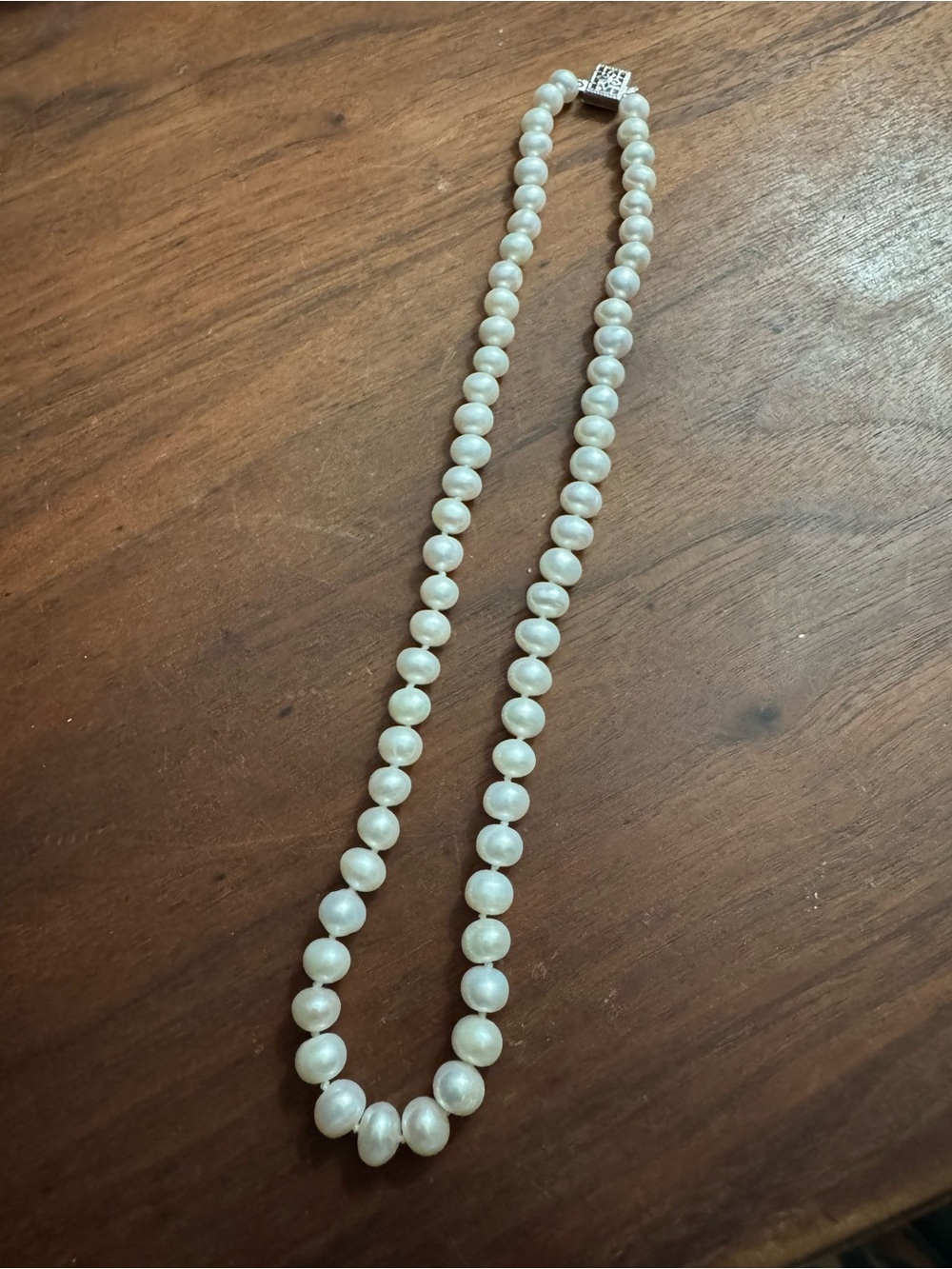 Vintage Cultured Freshwater Pearl Beaded Necklace with 14/20 White GF Clasp